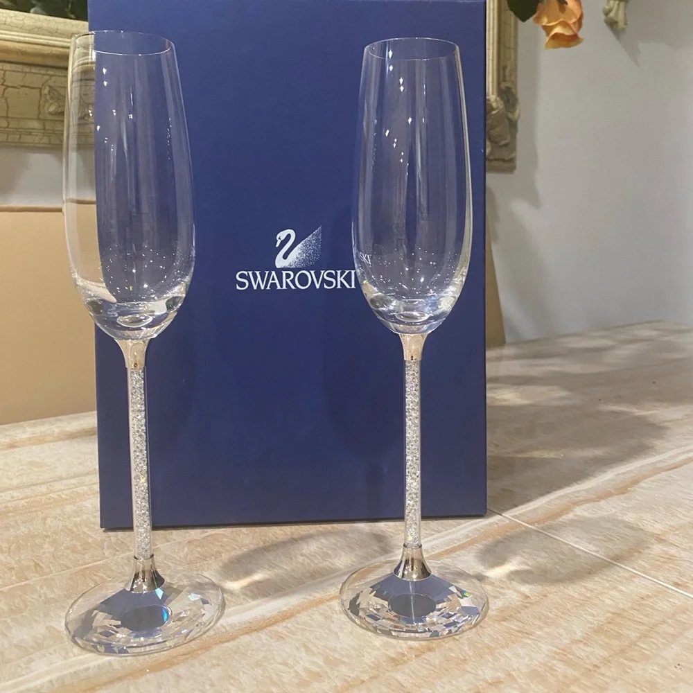 Swarovski Crystalline Toasting Flutes New with original box! 🥂🍾